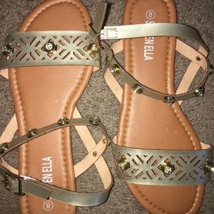 Gold studded sandals